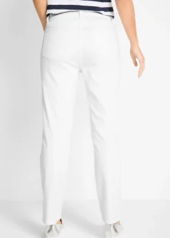 Online Pantalón elástico con perneras rectas, mid waist Mujer Pantalones