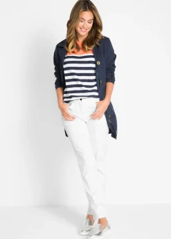 Online Pantalón elástico con perneras rectas, mid waist Mujer Pantalones