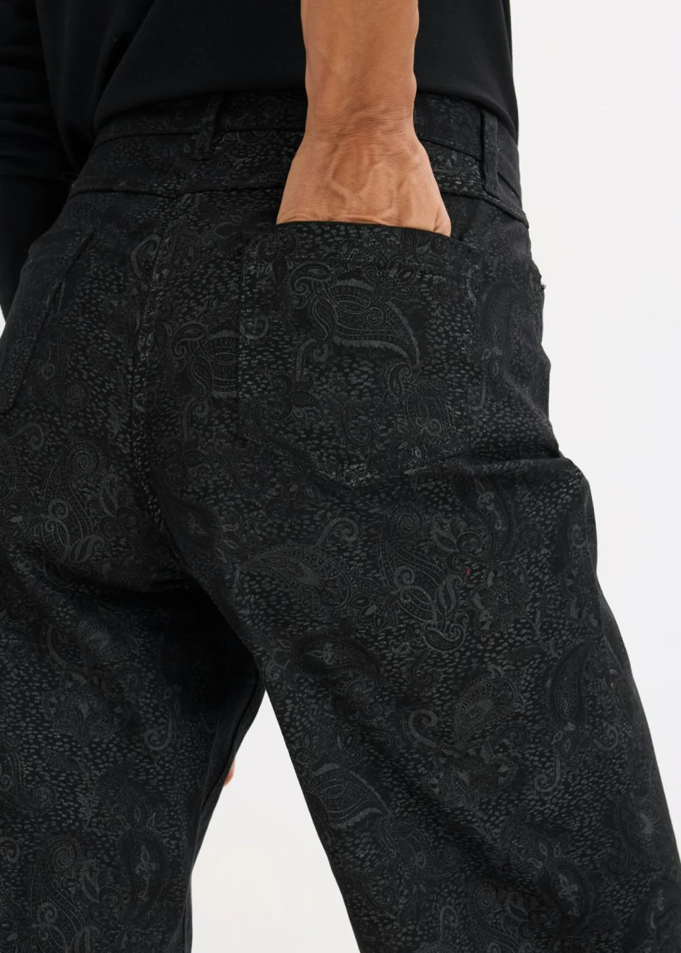 Sale Pantalón elástico de algodón con pernera ancha Mujer Pantalones