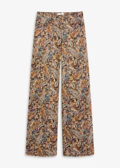 Best Pantalón elástico de algodón con perneras anchas Mujer Pantalones