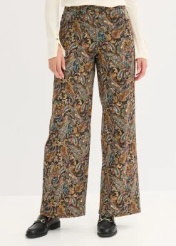 Best Pantalón elástico de algodón con perneras anchas Mujer Pantalones