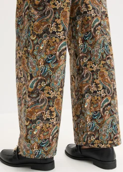 Best Pantalón elástico de algodón con perneras anchas Mujer Pantalones