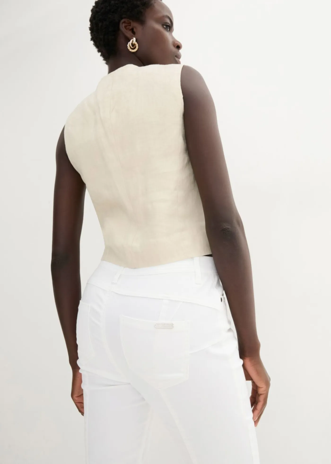 Online Pantalón elástico de algodón Mujer Pantalones