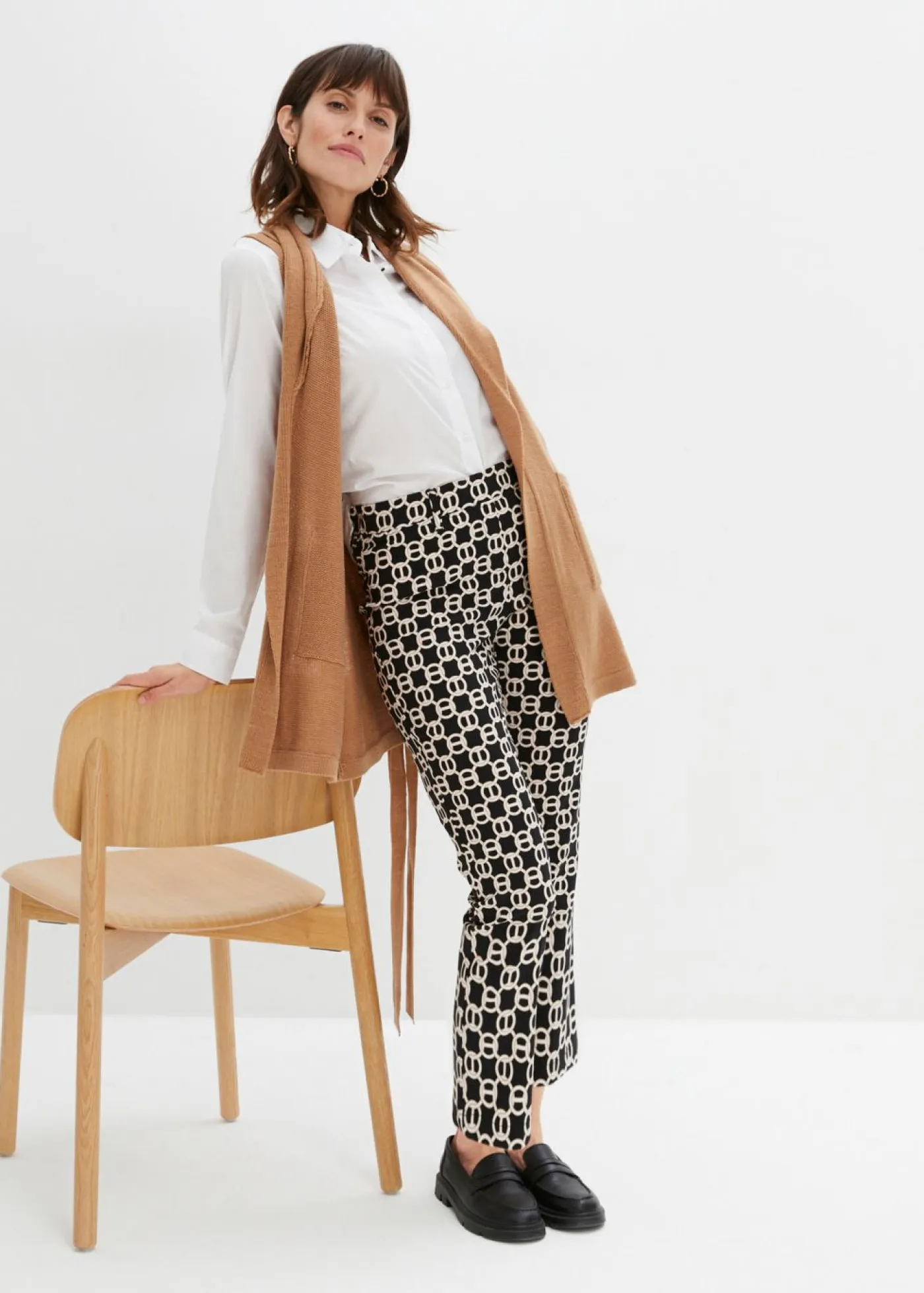 Pantalón elástico de bengalina Mujer Pantalones|Novedades