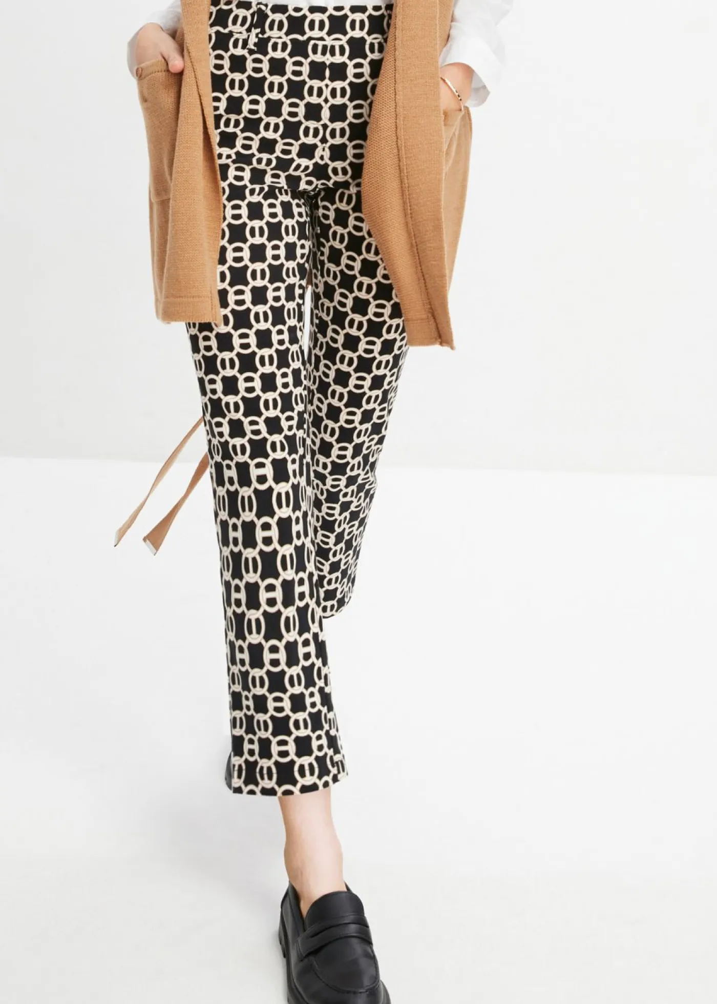 Pantalón elástico de bengalina Mujer Pantalones|Novedades