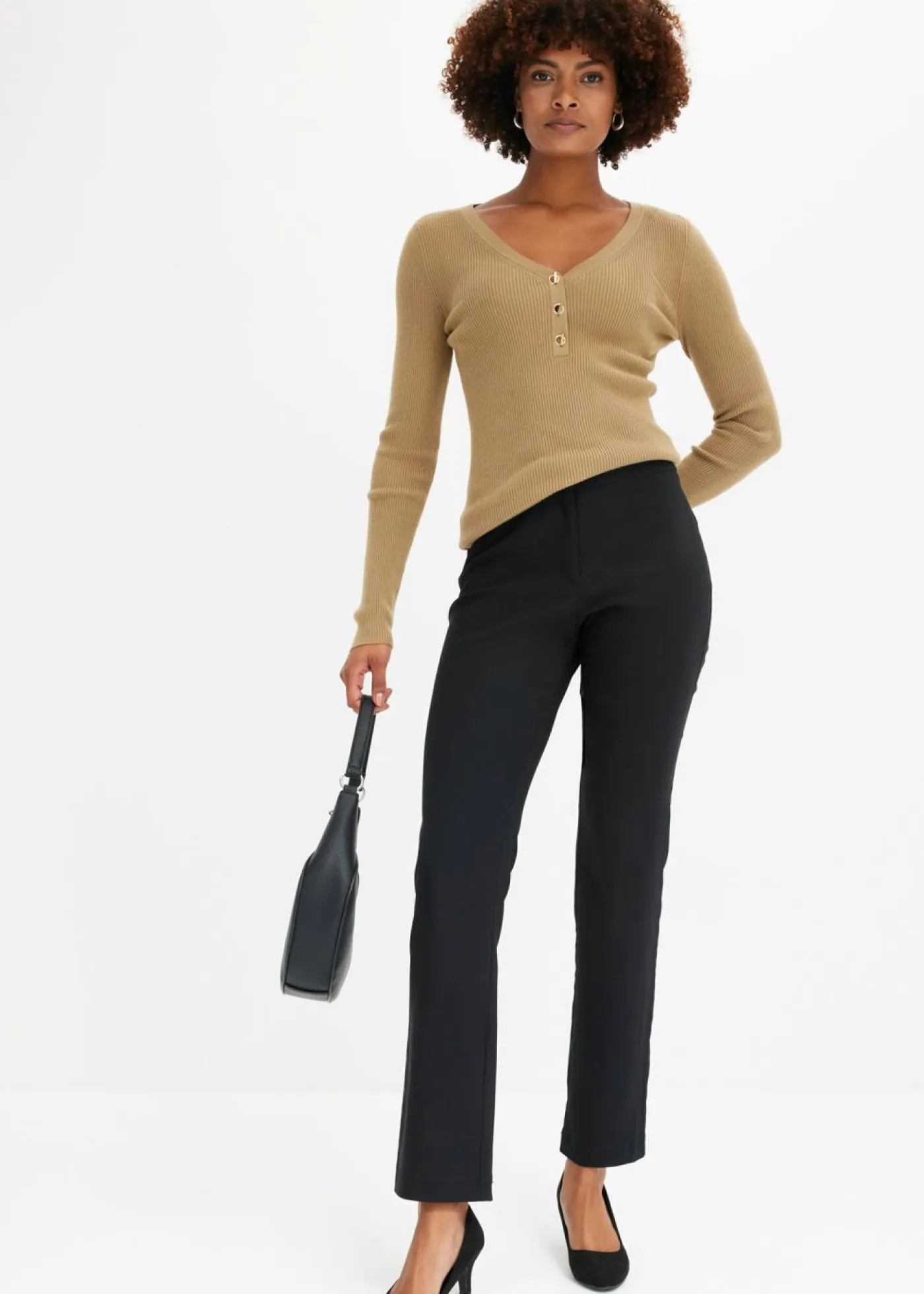 Discount Pantalón elástico de bengalina Mujer Pantalones|Tallas Pequeñas