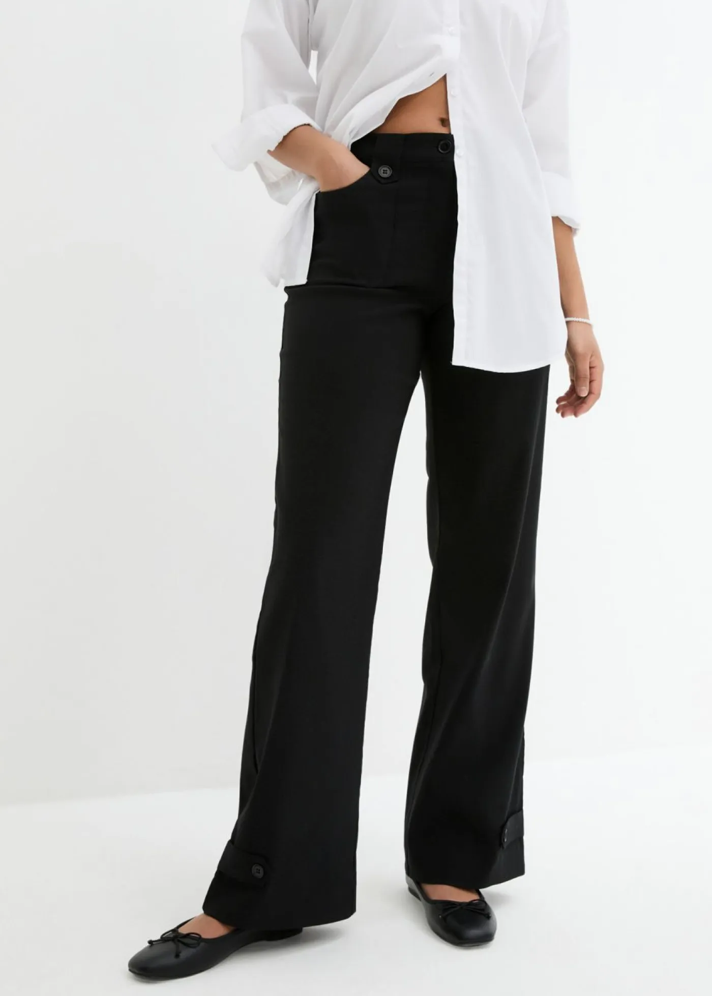 Online Pantalón elástico de bengalina con cintura cómoda Mujer Pantalones|Tallas Pequeñas