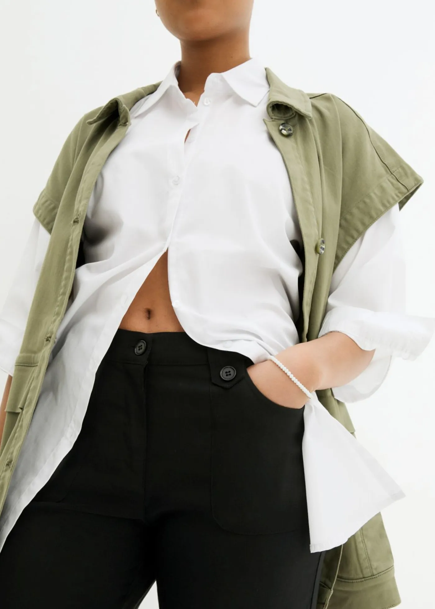 Online Pantalón elástico de bengalina con cintura cómoda Mujer Pantalones|Tallas Pequeñas