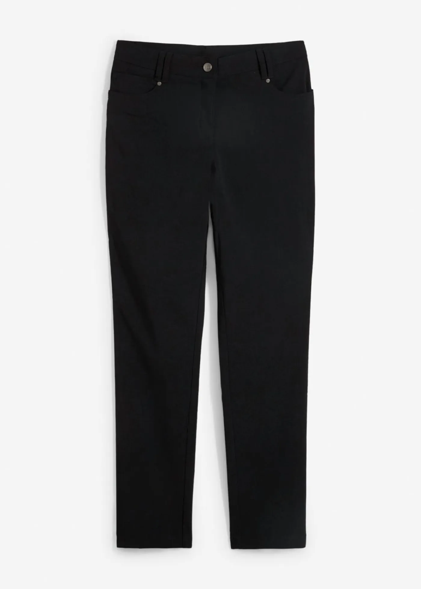 Pantalón elástico de bengalina con cintura cómoda de corte recto Mujer Pantalones