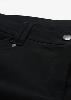 Pantalón elástico de bengalina con cintura cómoda de corte recto Mujer Pantalones