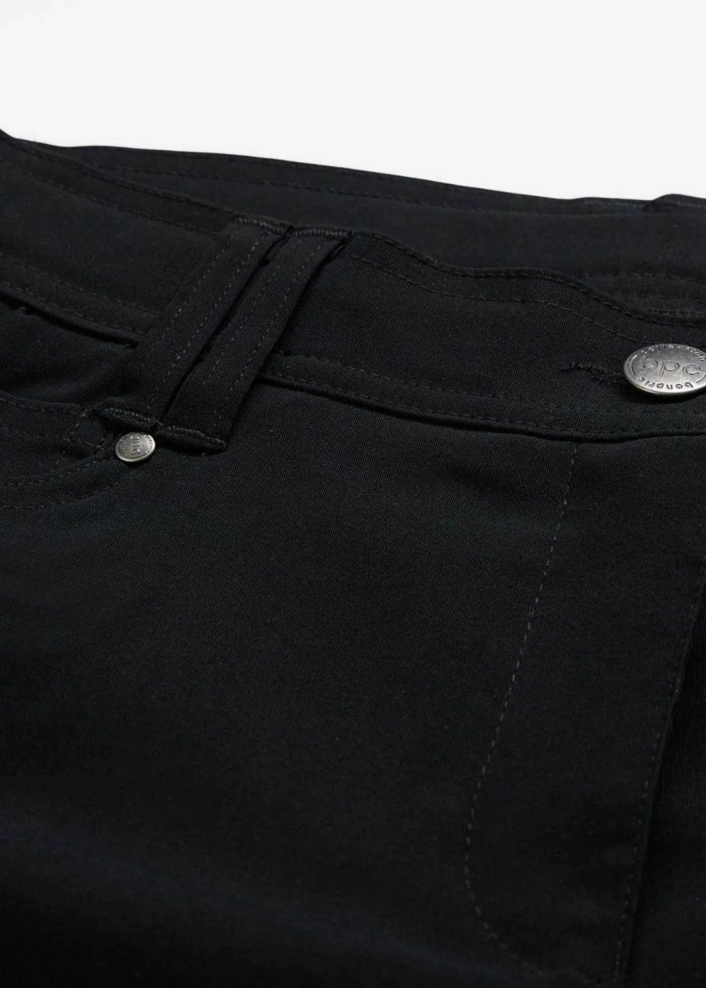 Pantalón elástico de bengalina con cintura cómoda de corte recto Mujer Pantalones