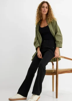 Pantalón elástico de bengalina, bootcut Mujer Tallas Pequeñas