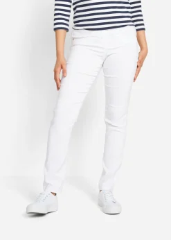 Pantalón elástico de corte recto de bengalina Mujer Pantalones