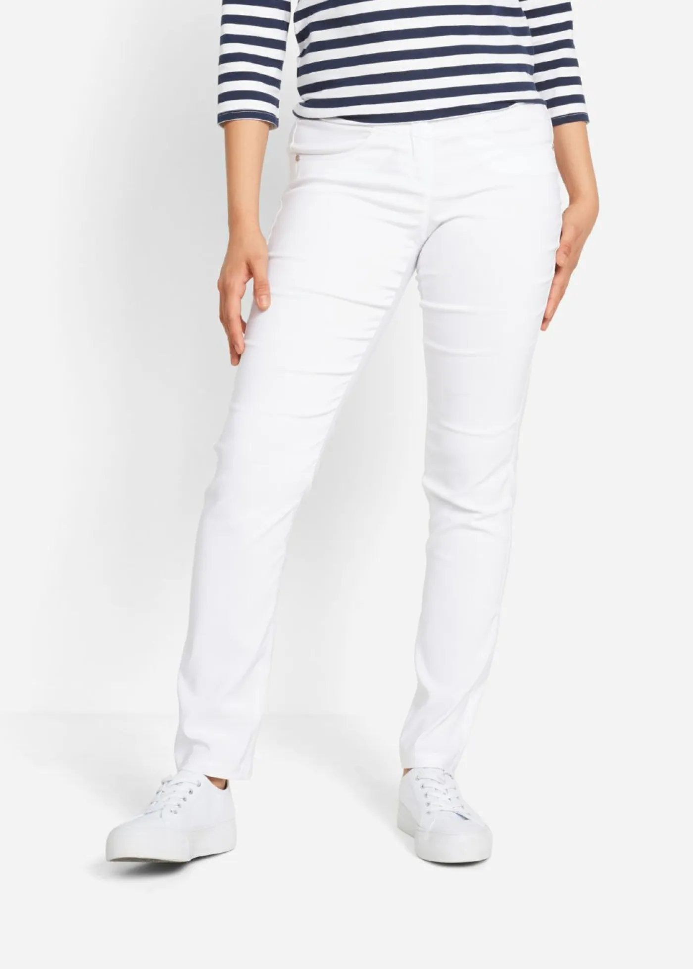 Pantalón elástico de corte recto de bengalina Mujer Pantalones
