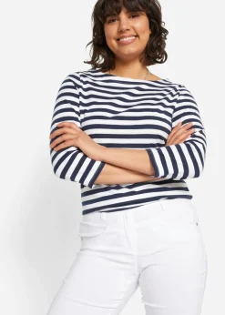 Pantalón elástico de corte recto de bengalina Mujer Pantalones