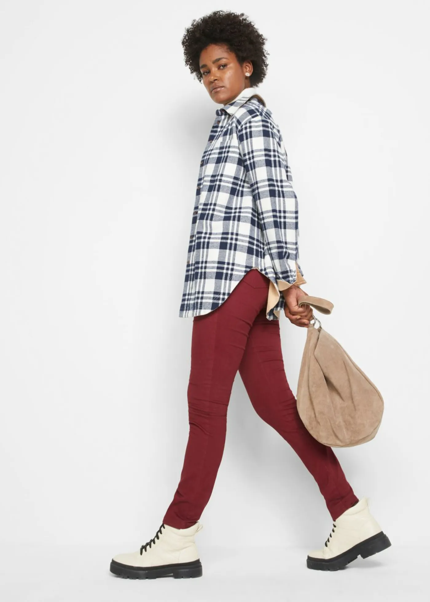Pantalón elástico de corte slim Mujer Pantalones