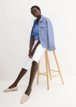 Sale Pantalón elástico de corte capri con cintura elástica Mujer Pantalones