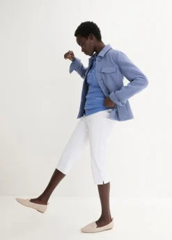 Sale Pantalón elástico de corte capri con cintura elástica Mujer Pantalones
