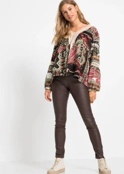 Online Pantalón elástico de mezcla de viscosa Mujer Pantalones