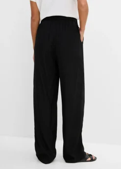 Pantalón elástico de viscosa con cinturilla cómoda Mujer Pantalones
