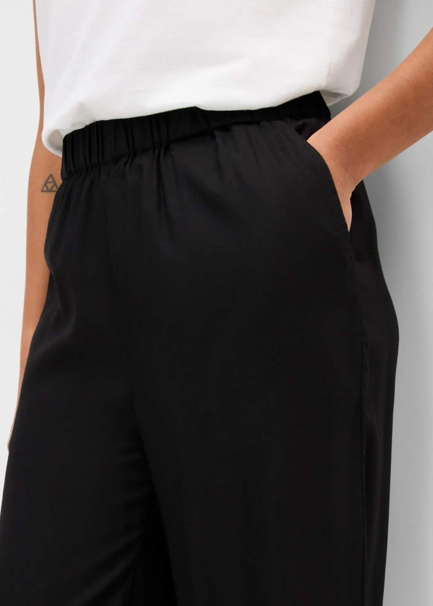 Pantalón elástico de viscosa con cinturilla cómoda Mujer Pantalones