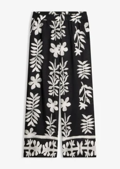 Sale Pantalón estampado de viscosa fluida Mujer Pantalones