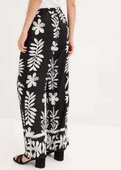 Sale Pantalón estampado de viscosa fluida Mujer Pantalones
