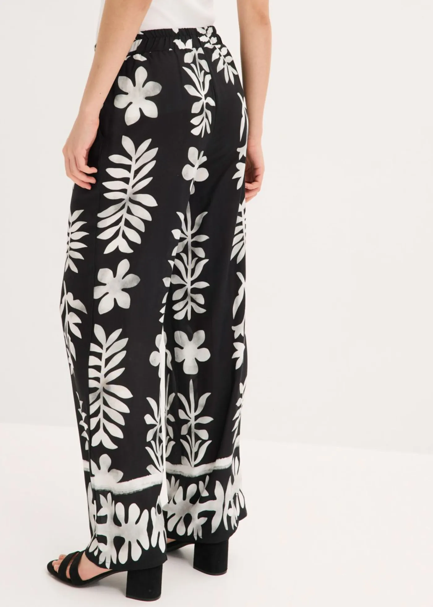 Sale Pantalón estampado de viscosa fluida Mujer Pantalones
