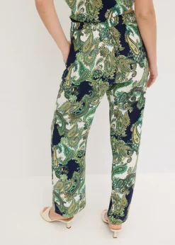 Hot Pantalón estampado de viscosa fluida Mujer Conjuntos De Ropa|Pantalones
