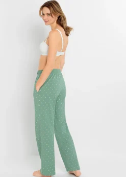 Hot Pantalón largo de pijama de algodón puro (2 unidades) Mujer Ropa Para Dormir