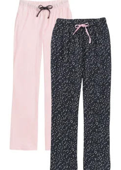 Hot Pantalón largo de pijama de algodón orgánico puro (2 unidades) Mujer Ropa Para Dormir