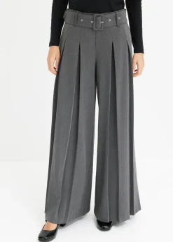 New Pantalón Marlene ancho con mezcla de viscosa fluida Mujer Tallas Pequeñas