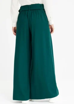 New Pantalón Marlene ancho con mezcla de viscosa fluida Mujer Pantalones|Tallas Pequeñas