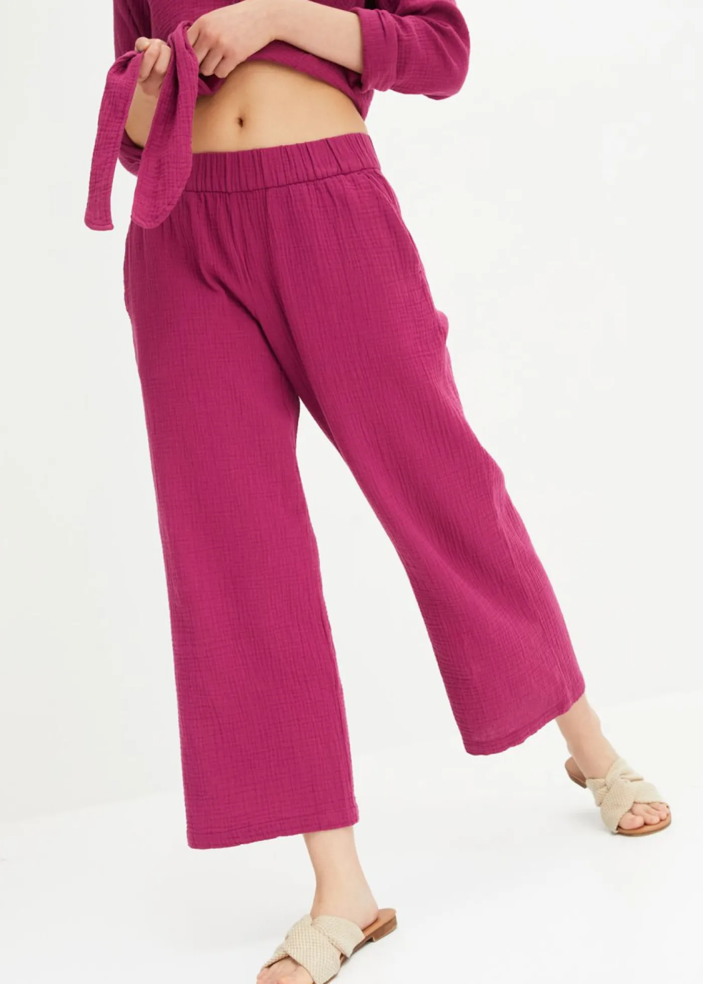 Pantalón Marlene de muselina de algodón Mujer Pantalones|Novedades