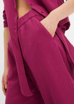 Pantalón Marlene de muselina de algodón Mujer Pantalones|Novedades