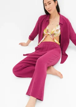 Pantalón Marlene de muselina de algodón Mujer Pantalones|Novedades