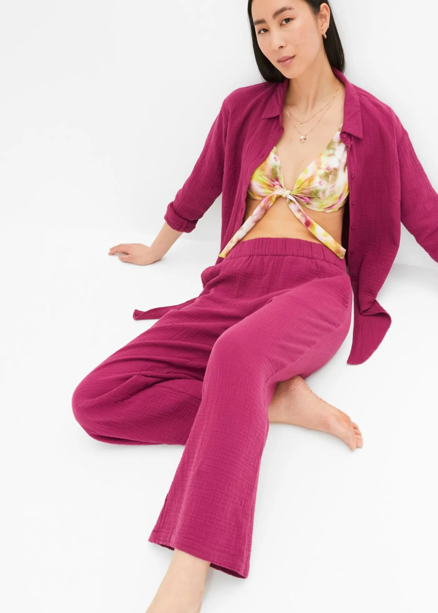 Pantalón Marlene de muselina de algodón Mujer Pantalones|Novedades