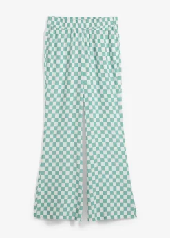 Pantalón Marlene de viscosa fluida con estampado de cuadros Mujer Pantalones
