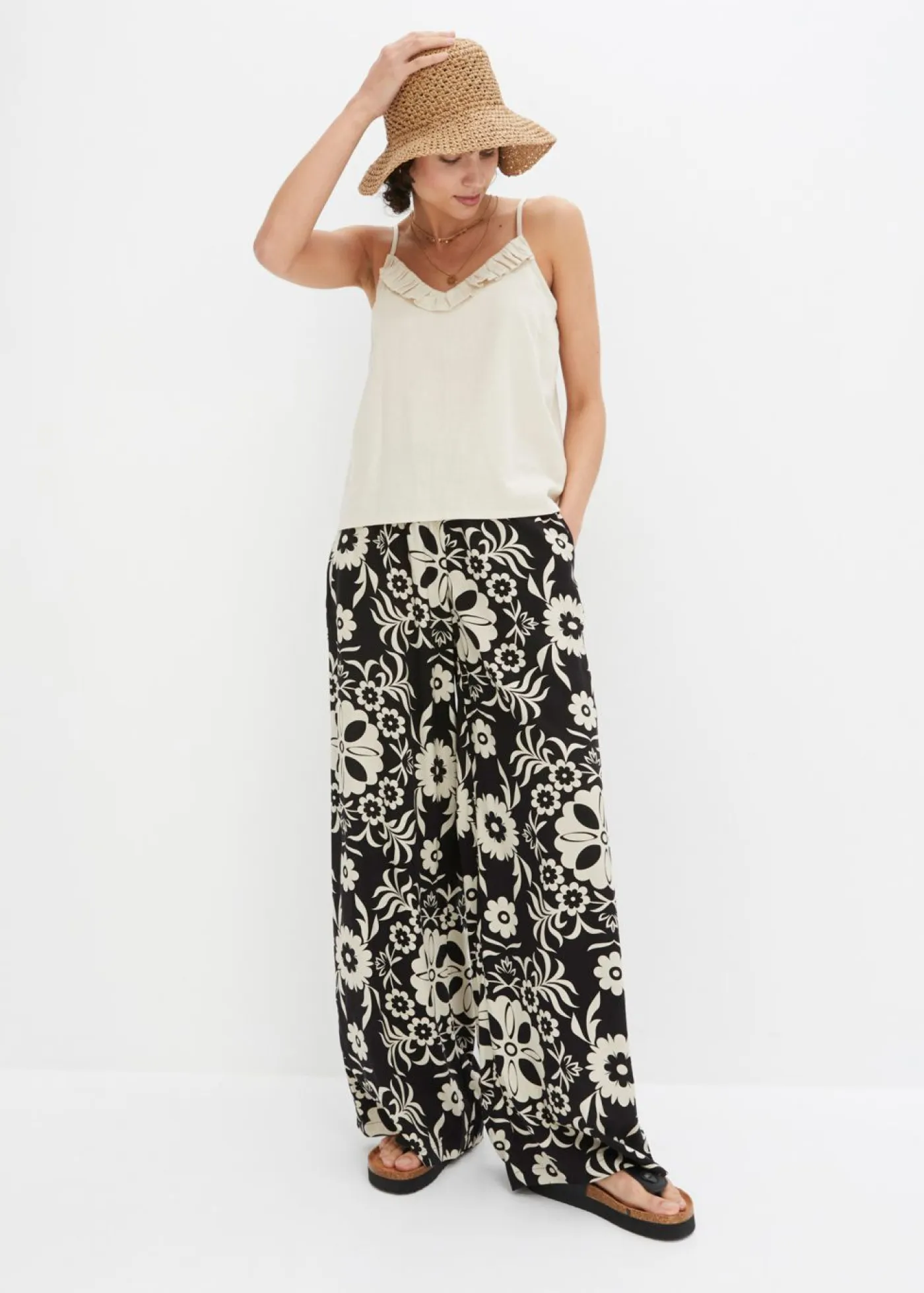 Outlet Pantalón Marlene de viscosa fluida Mujer Pantalones