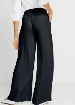 Online Pantalón Marlene de viscosa ligeramente brillante Mujer Esenciales|Pantalones