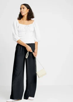 Online Pantalón Marlene de viscosa ligeramente brillante Mujer Esenciales|Pantalones