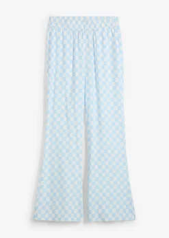 Pantalón Marlene de viscosa fluida con estampado de cuadros Mujer Pantalones
