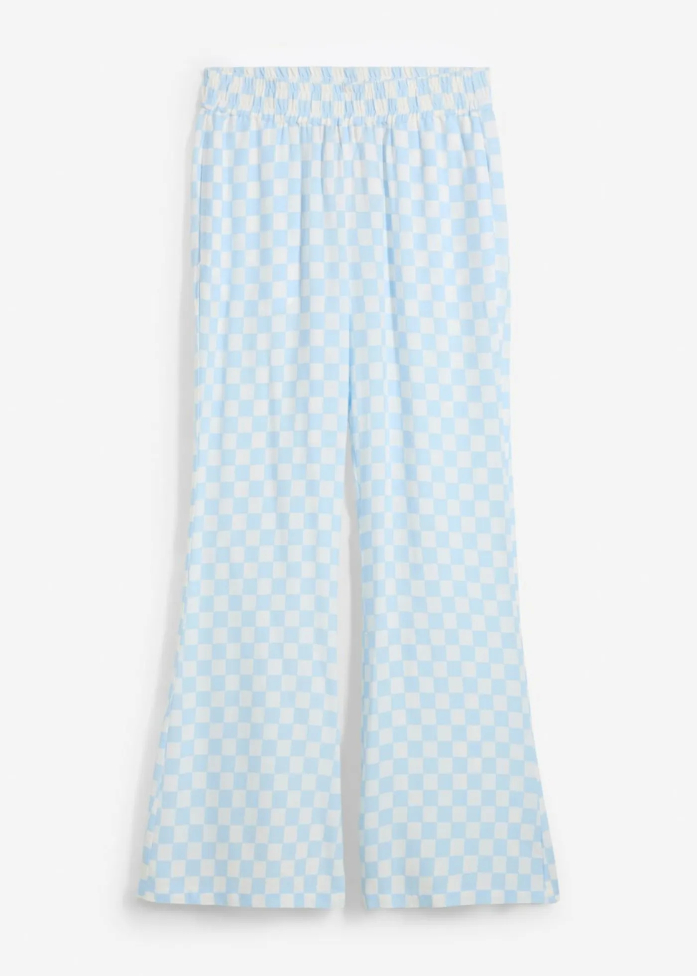 Pantalón Marlene de viscosa fluida con estampado de cuadros Mujer Pantalones