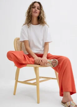Best Pantalón palazzo ancho con cintura cómoda Mujer Pantalones