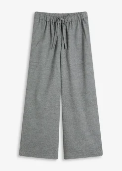 Outlet Pantalón palazzo con aspecto de lana Mujer Pantalones