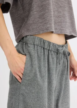 Outlet Pantalón palazzo con aspecto de lana Mujer Pantalones