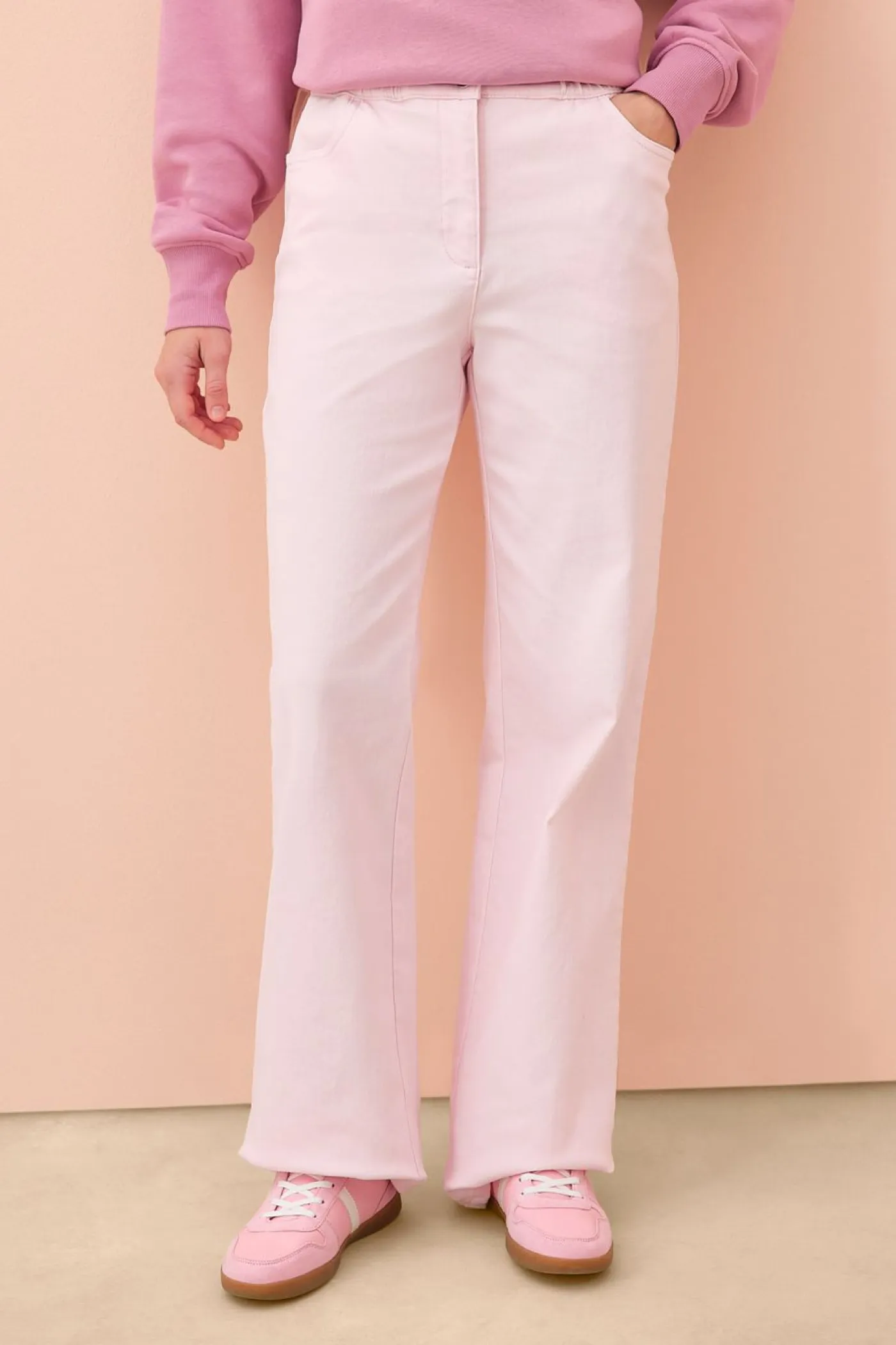 Clearance Pantalón palazzo con cinturilla cómoda y talle alto Mujer Pantalones|Novedades