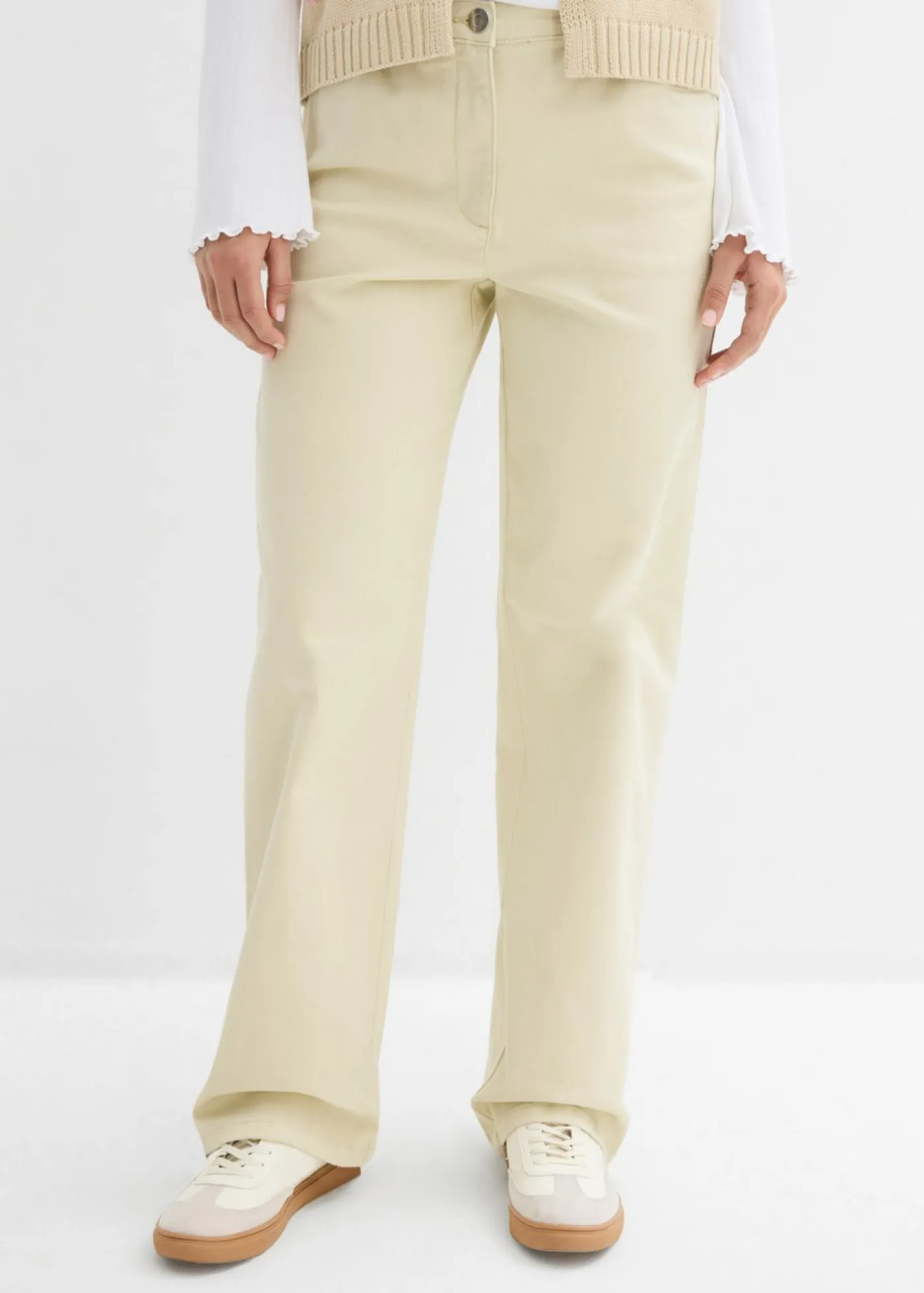 New Pantalón palazzo con cinturilla cómoda y talle alto Mujer Pantalones|Novedades