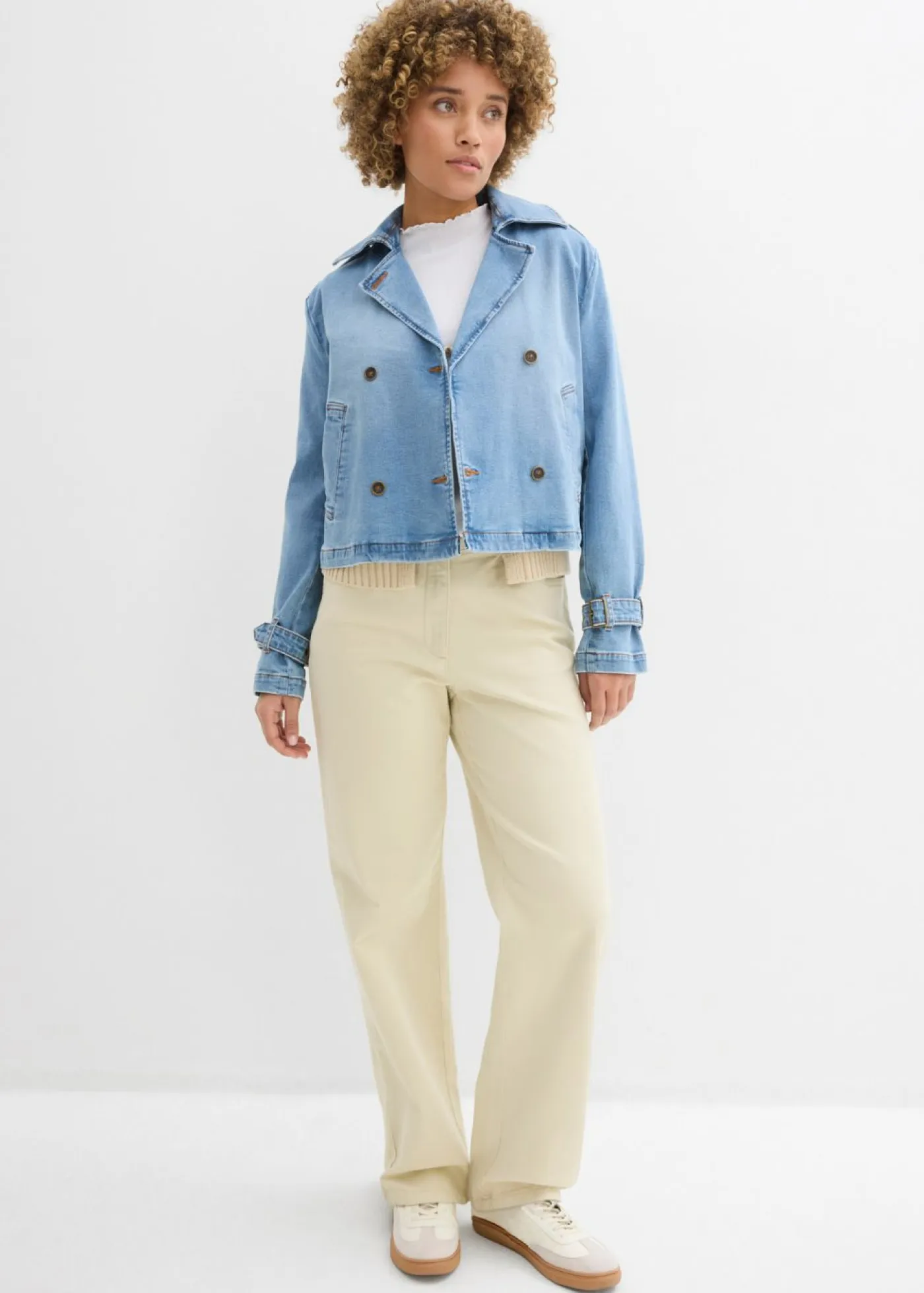 New Pantalón palazzo con cinturilla cómoda y talle alto Mujer Pantalones|Novedades