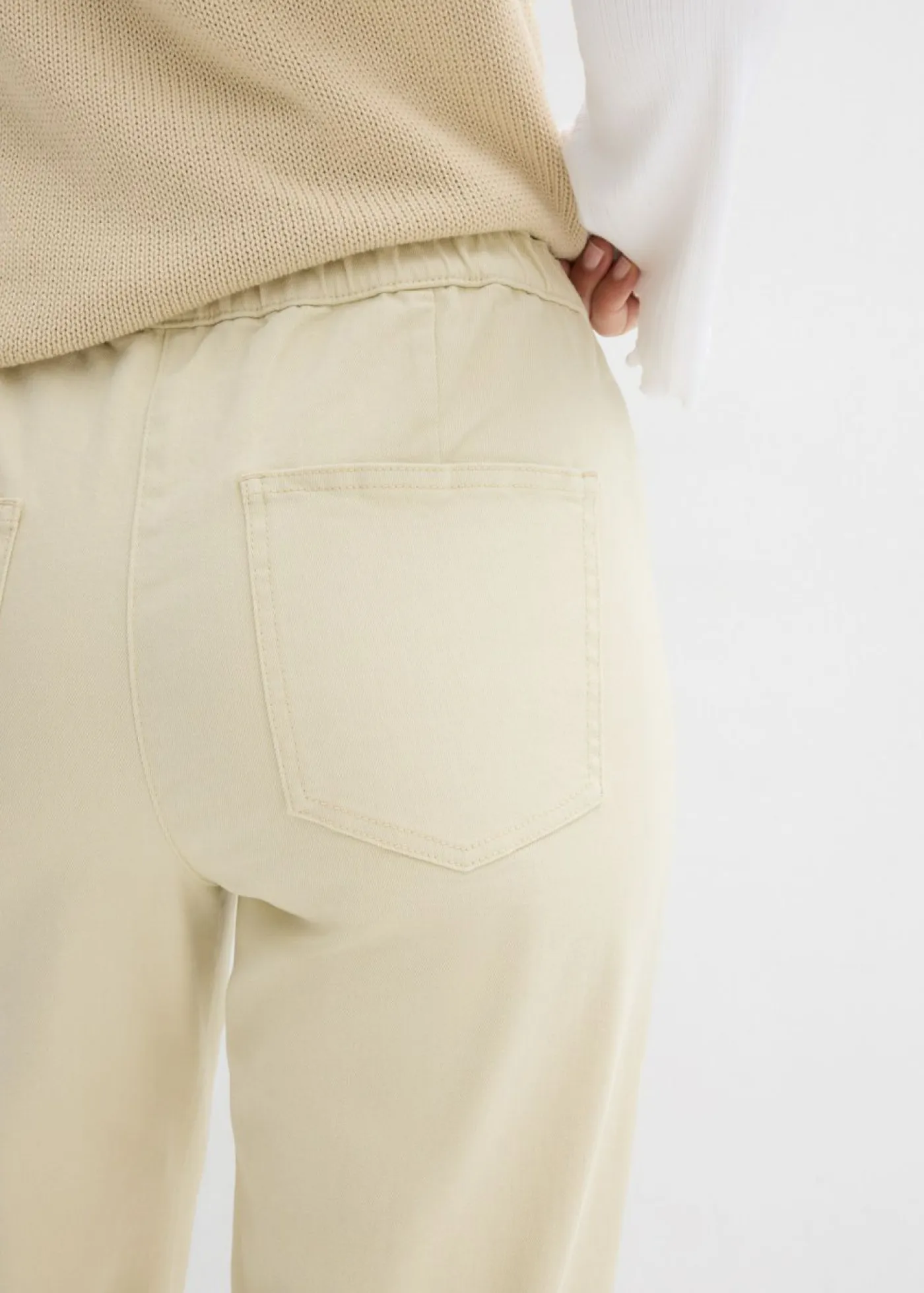 New Pantalón palazzo con cinturilla cómoda y talle alto Mujer Pantalones|Novedades